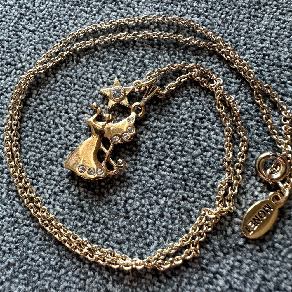 Monet 2008 Angel Pendant Necklace with Star Charm